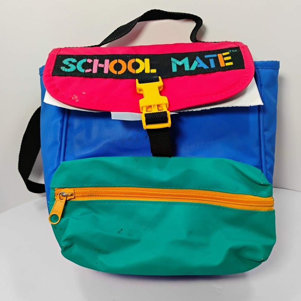 School Mate Vintage 90s Kids  Backpack Bag School Work Colorful Retro Pre-k